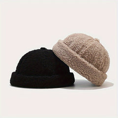 Cashmere Warm Caps Adjustable Brimless Hat Windproof Hat