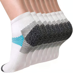 8 Pairs Compression Ankle Socks - Sports, Running, Ideal for Men and Women