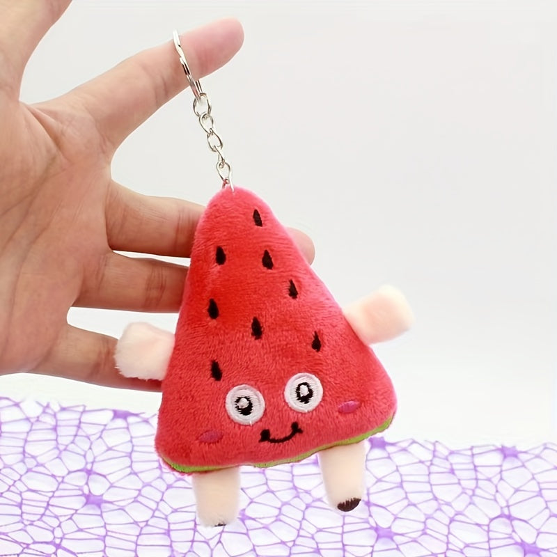 Cartoon Fruit Plush Keychain Strawberry Watermelon Carrot Charm Gift Pendant