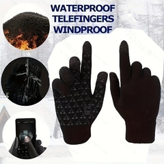 Winter Thermal Knitted Touch Screen Gloves for Running Driving Hiking