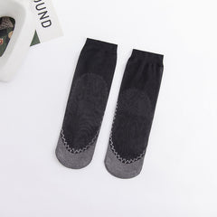 5 Pairs Thin Non Slip Socks Women's Mid Tube Stockings Comfy & Breathable
