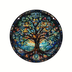 Tree Of Life Window Sunshade Colorful Plastic Thanksgiving Decor