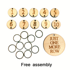 Single Chain Wooden Knit Counting Buckle Stitch Marker 1-10
