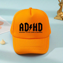 Kids ADHD Print Mesh Baseball Cap Sun Protection Breathable Truck Driver Cap