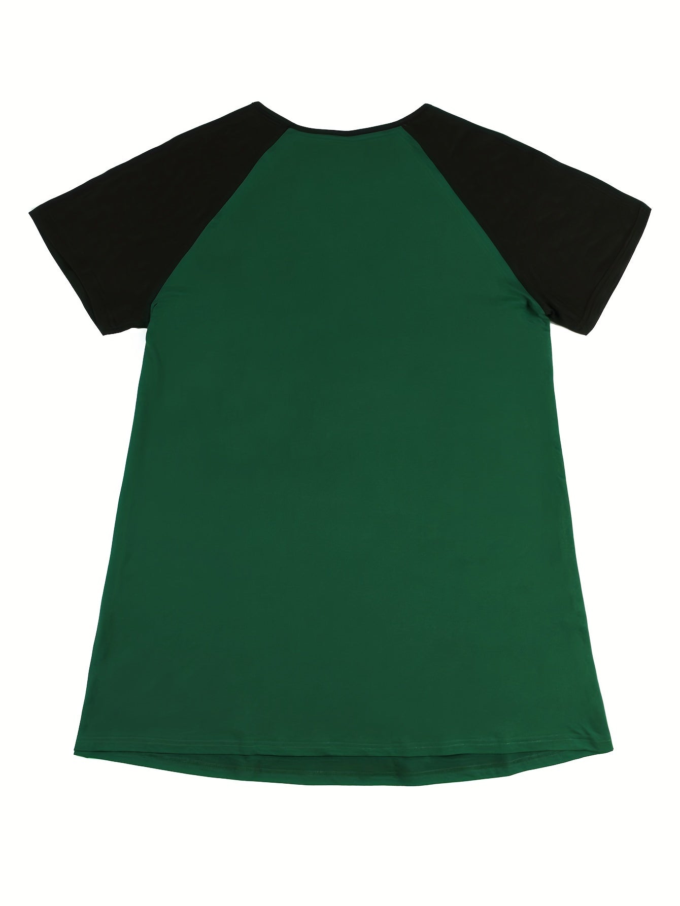 Thanksgiving Pumpkin Print Raglan Sleeve Tee Sleep Dress
