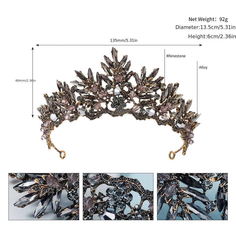 Leaf Baroque Crystal Crown Hairband Headband Party Favor Decorations