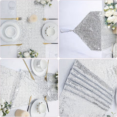 Polyester Table Runner Sequins Glitter Tassel Table Cover for Decor