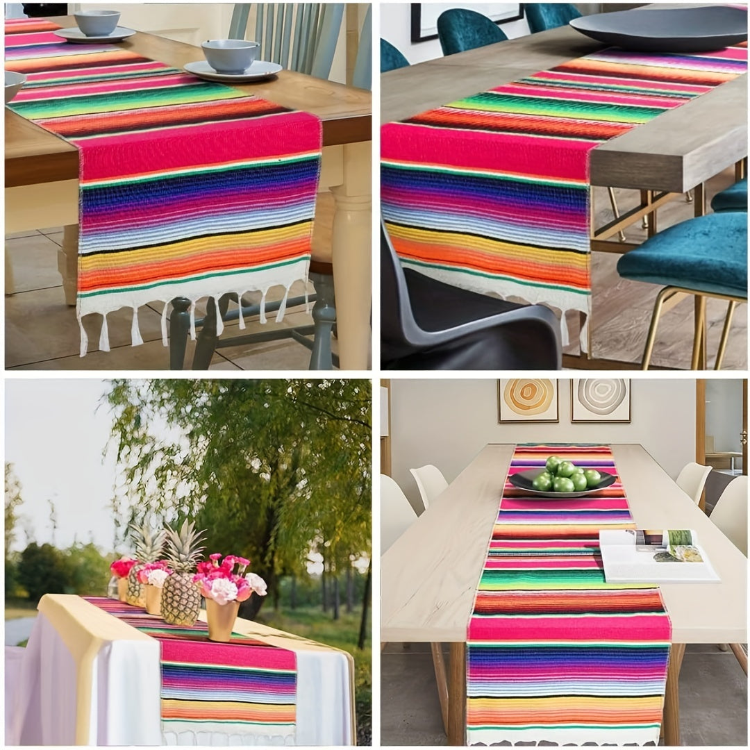 Mexican Style Table Runner Tassel Table Runner 215 9 X 35