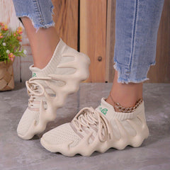 Women's Breathable Mesh Sneakers Lace Up Running Shoes