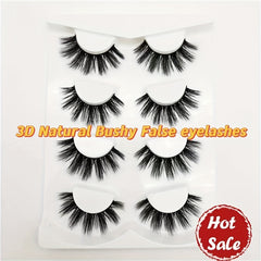 3D False Eyelashes Natural Look Four Pairs Pack