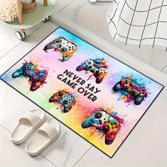 Graffiti Gamepad Print Rug Gaming Area Rug Funny Art Print Floor Mat
