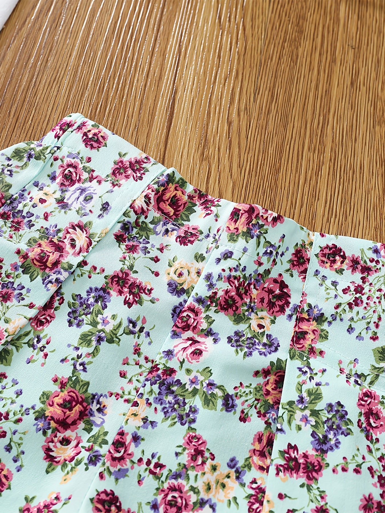 Girls Cotton Floral Elastic Waist Shorts Kids Summer Clothes