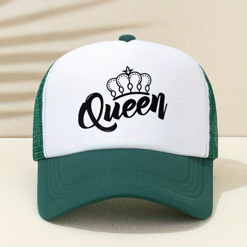 Queen Crown Trucker Hat Mesh Breathable Baseball Cap Casual Dad Hats