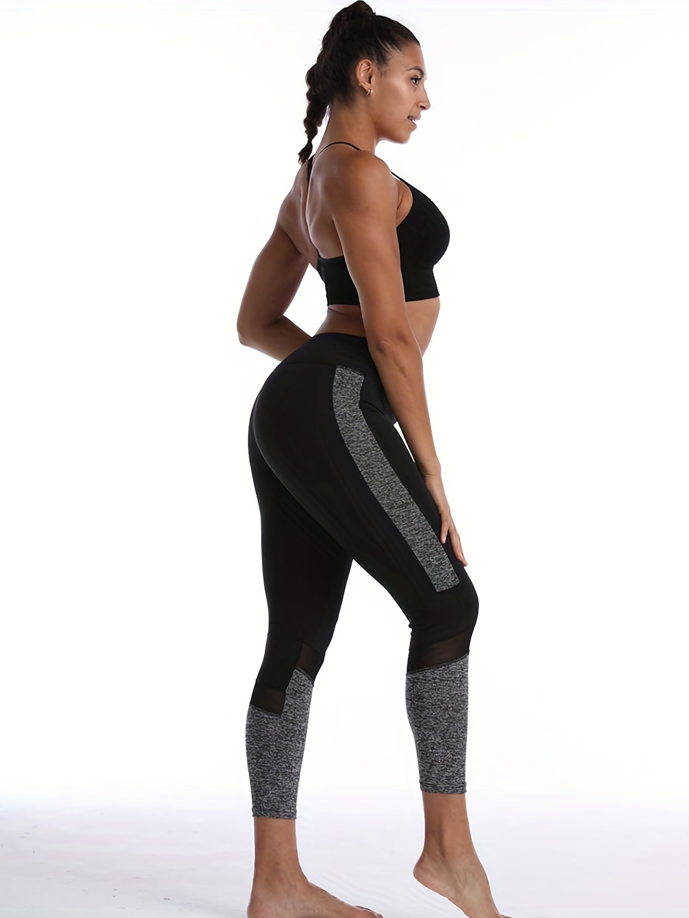Mesh Sweat-Wicking Yoga Leggings Butt Lifting Sports Pants