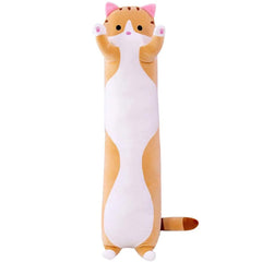 Cartoon Cat Plush Toy Figure Long Cat Sleeping Throw Pillow