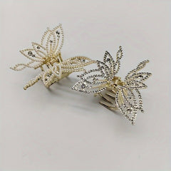Butterfly Hair Clip Pearl Rhinestone Hairpin