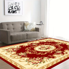 Boho Anti Fatigue Kitchen Rugs Red Vintage Absorbent Non Slip Rugs