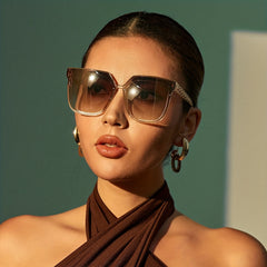 Cat Eye Sunglasses Oversized Gradient Lens UV400