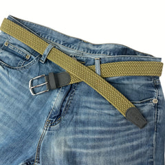 Elastic Braided Belt Pin Buckle Casual Jeans Pants Belt