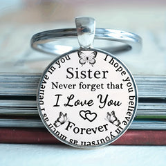 Vintage Sister Never Forget I Love You Keychain From Brother