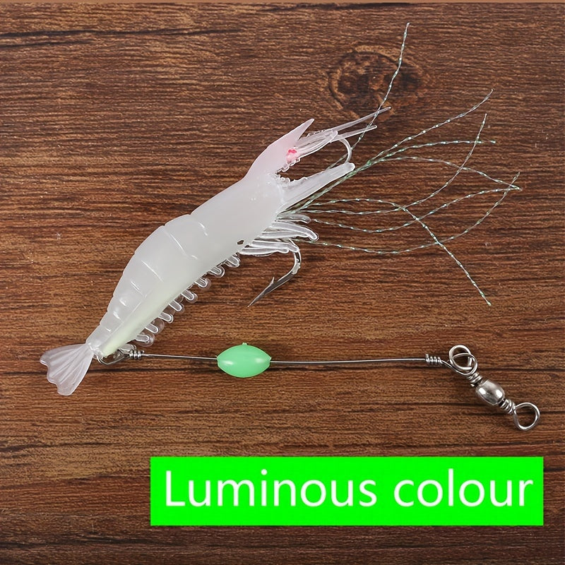 1pc 5g Luminous Shrimp Lure Biomimetic Bait With Barbed Hook