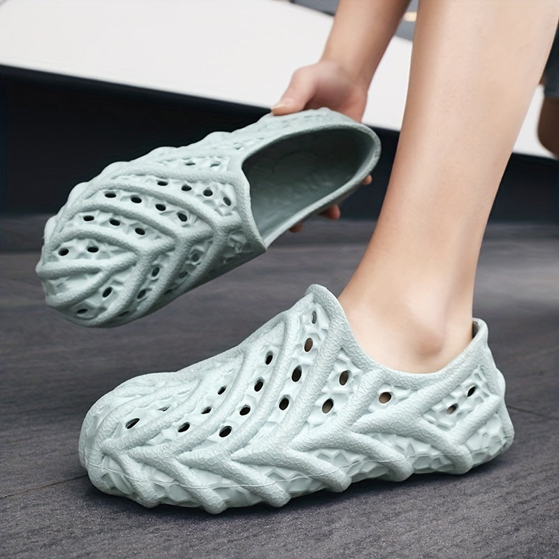 Women's Hollow Out Flat Clogs Lightweight Closed Toe Non Slip Sandals