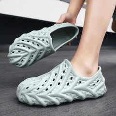 Women's Hollow Out Flat Clogs Lightweight Closed Toe Non Slip Sandals