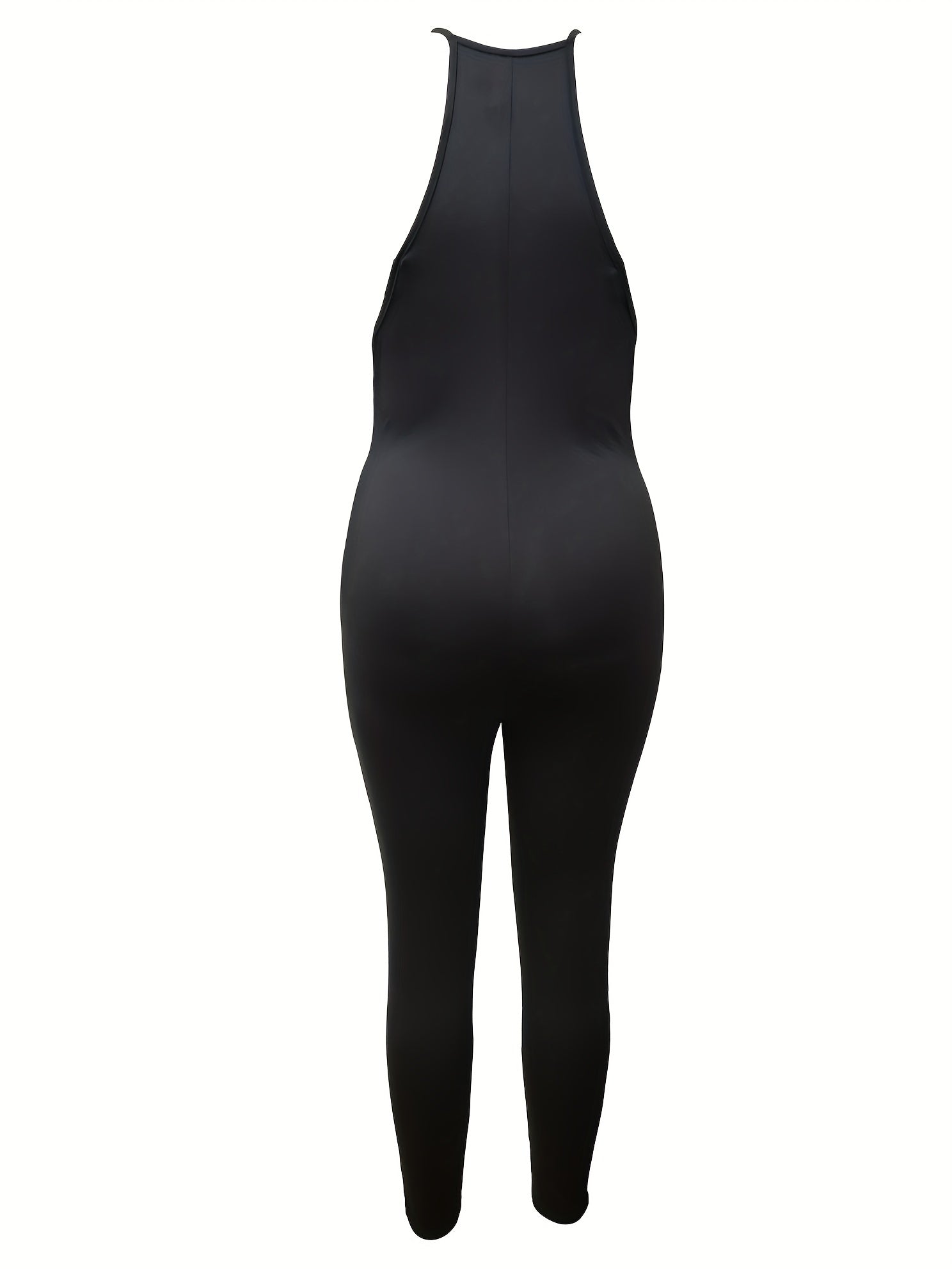 V Neck Basic Jumpsuit with Pockets