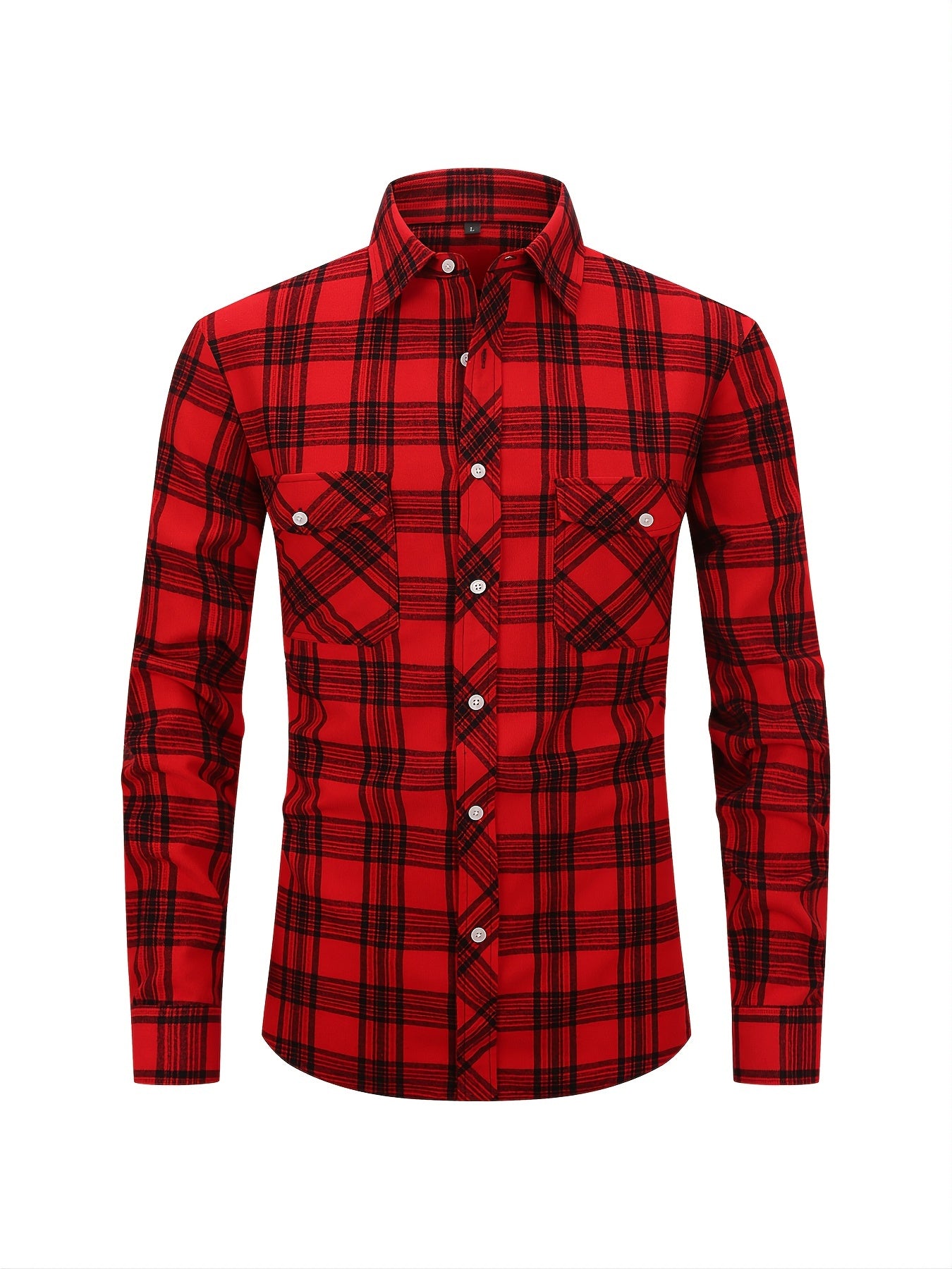 Men's Plaid Long Sleeve Button Down Shirt
