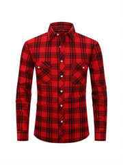 Men's Plaid Long Sleeve Button Down Shirt