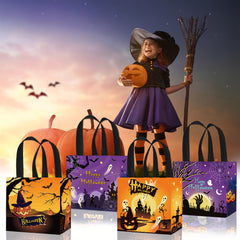 2pcs Halloween Non-Woven Tote Bags - Pumpkin Skull Tomb Bags
