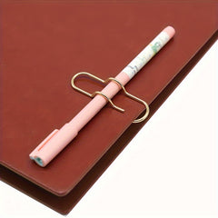 10pcs Metal Pen Clip Multifunctional Golden Pen Clip Office Stationery Tool