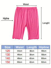 5pcs Girls' Modal Dance Shorts Fringe Stretch Sports Bottoming Shorts