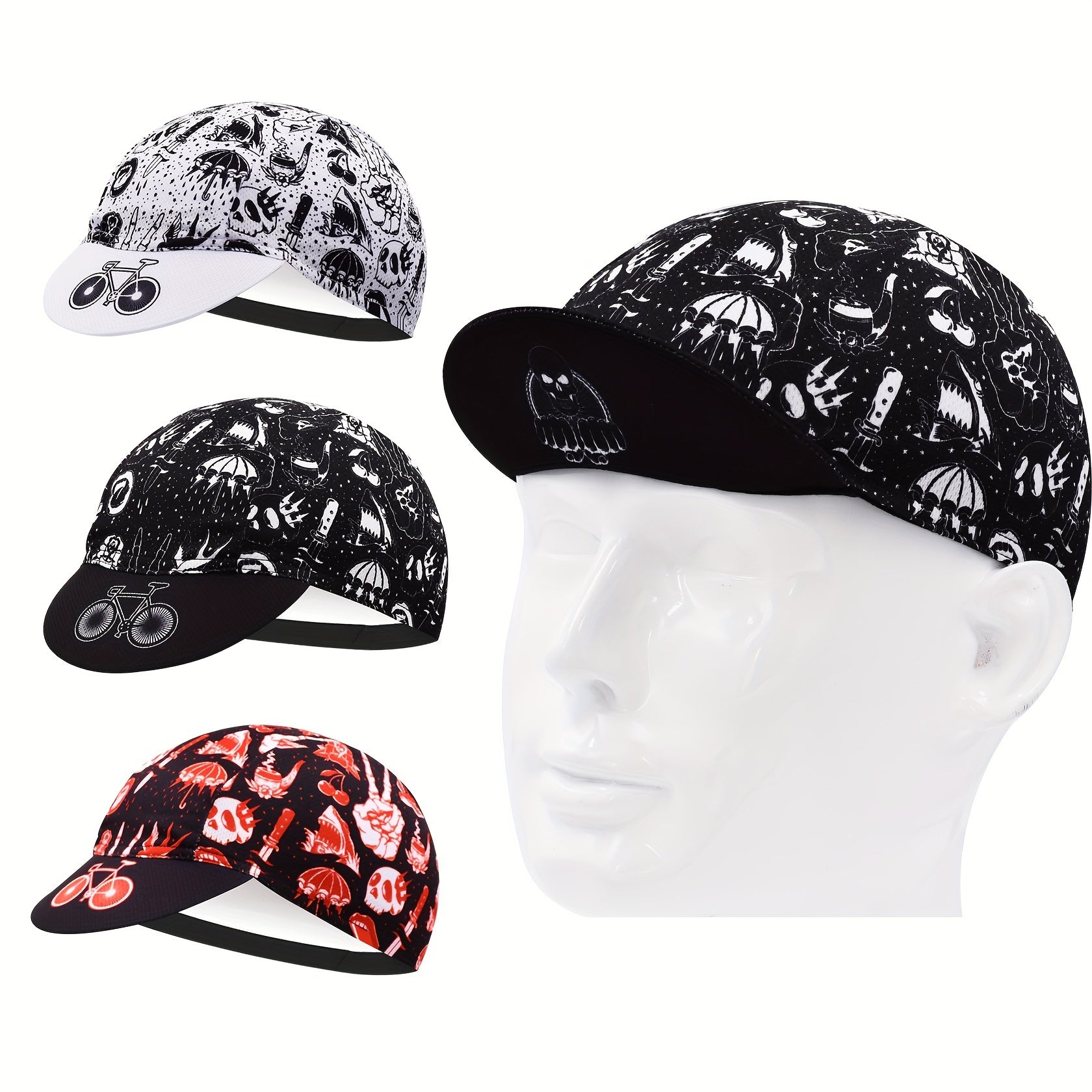 Unisex Cycling Skull Cap Breathable Quick Drying Sweatproof Cap