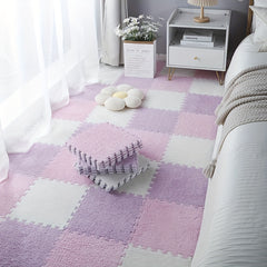 10pcs Bedroom Rug Splicing Mat Living Room Floor Rug Washable Cut