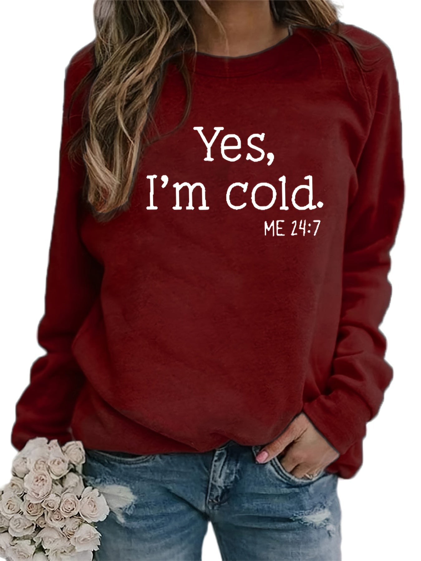 Casual Crew Neck Long Sleeve Sweatshirt Women's Clothing