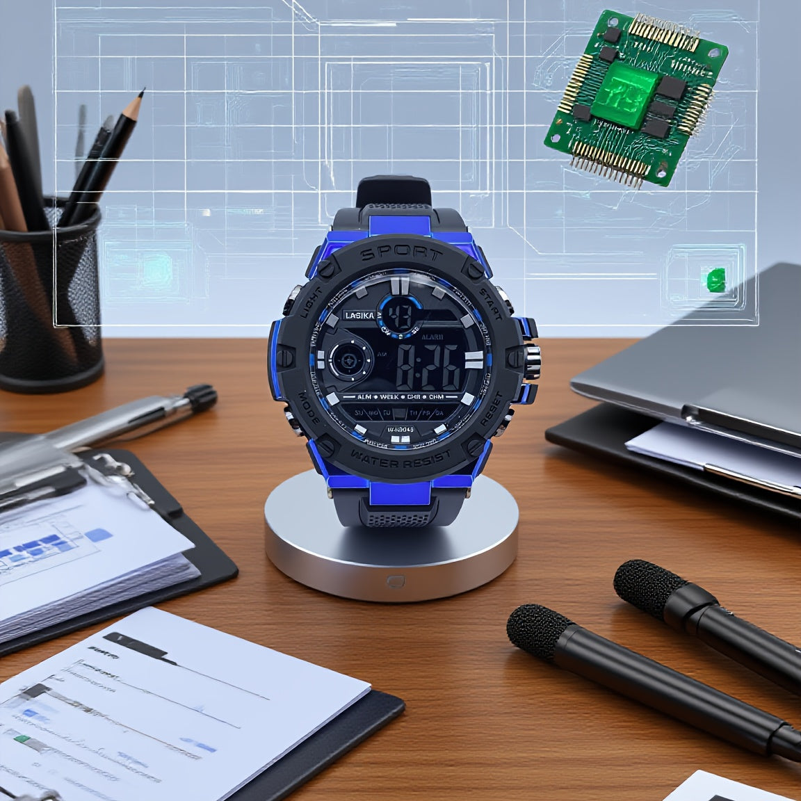 Boys Alarm Clock Swimming Watch Digital Display Sport Chronograph for Teens