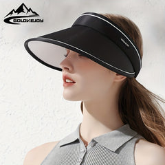 Wide Brim Foldable Visor Hat Adjustable Solid Outdoor Cycling Sun Hats