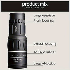 High Definition Monocular Telescope - Compact Portable Birding Travel Gear