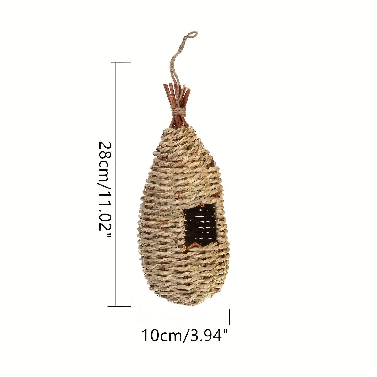 Handwoven Straw Bird House for Parrot/Parakeet