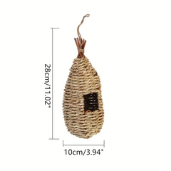 Handwoven Straw Bird House for Parrot/Parakeet