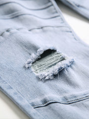 Men's Ripped Distressed Slim Fit Denim Jeans