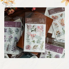 3-Pack Golden Flower Language Stickers