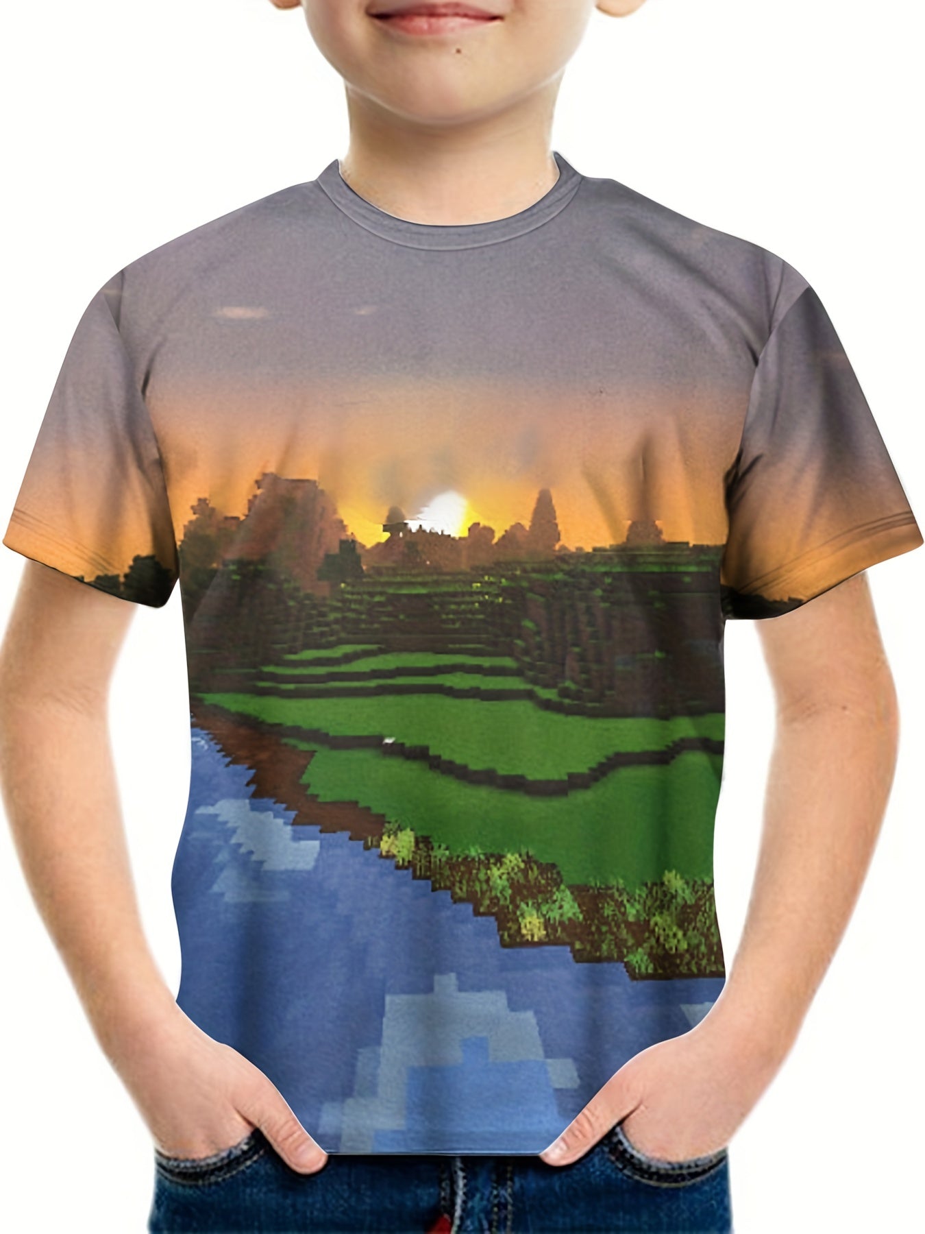 Kids Graphic Tee Shirt 3D Print Short Sleeve Street Wear Round Neck Tee