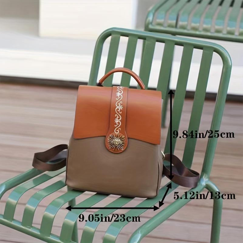 Vintage Flap Backpack Purse Anti-theft Zipper Daypack School & Travel Bag