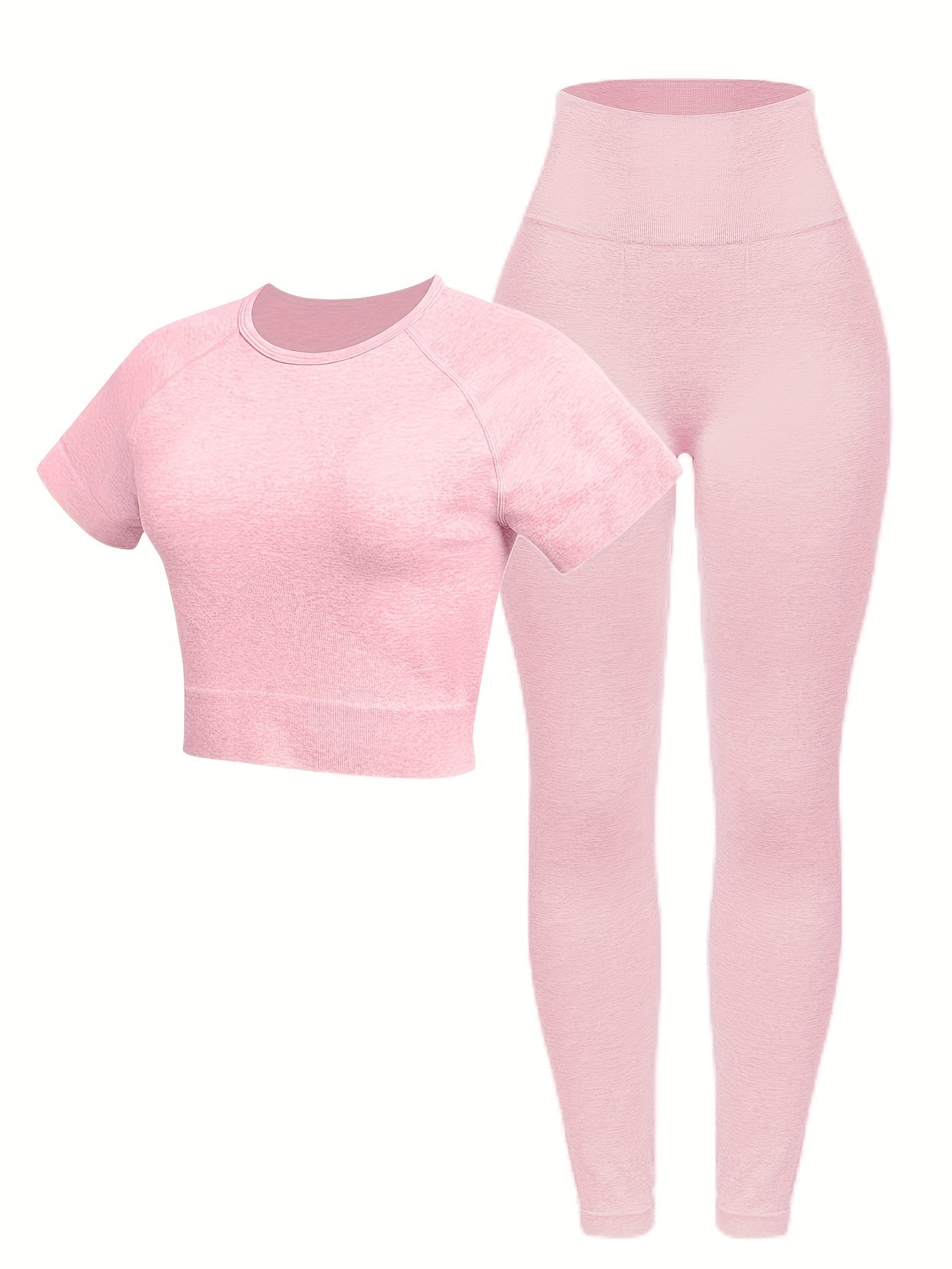 Seamless Sports Wear Set: T shirt & Leggings - Moisture wicking & Breathable