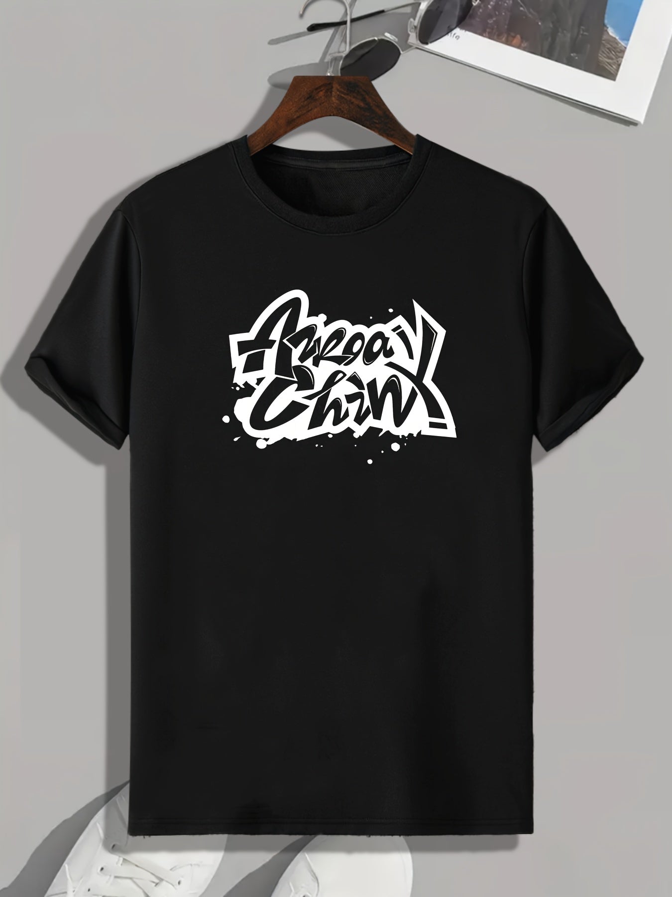 Creative Letters Print Men's Graphic T-shirt for Summer