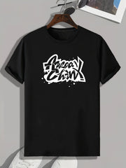 Creative Letters Print Men's Graphic T-shirt for Summer