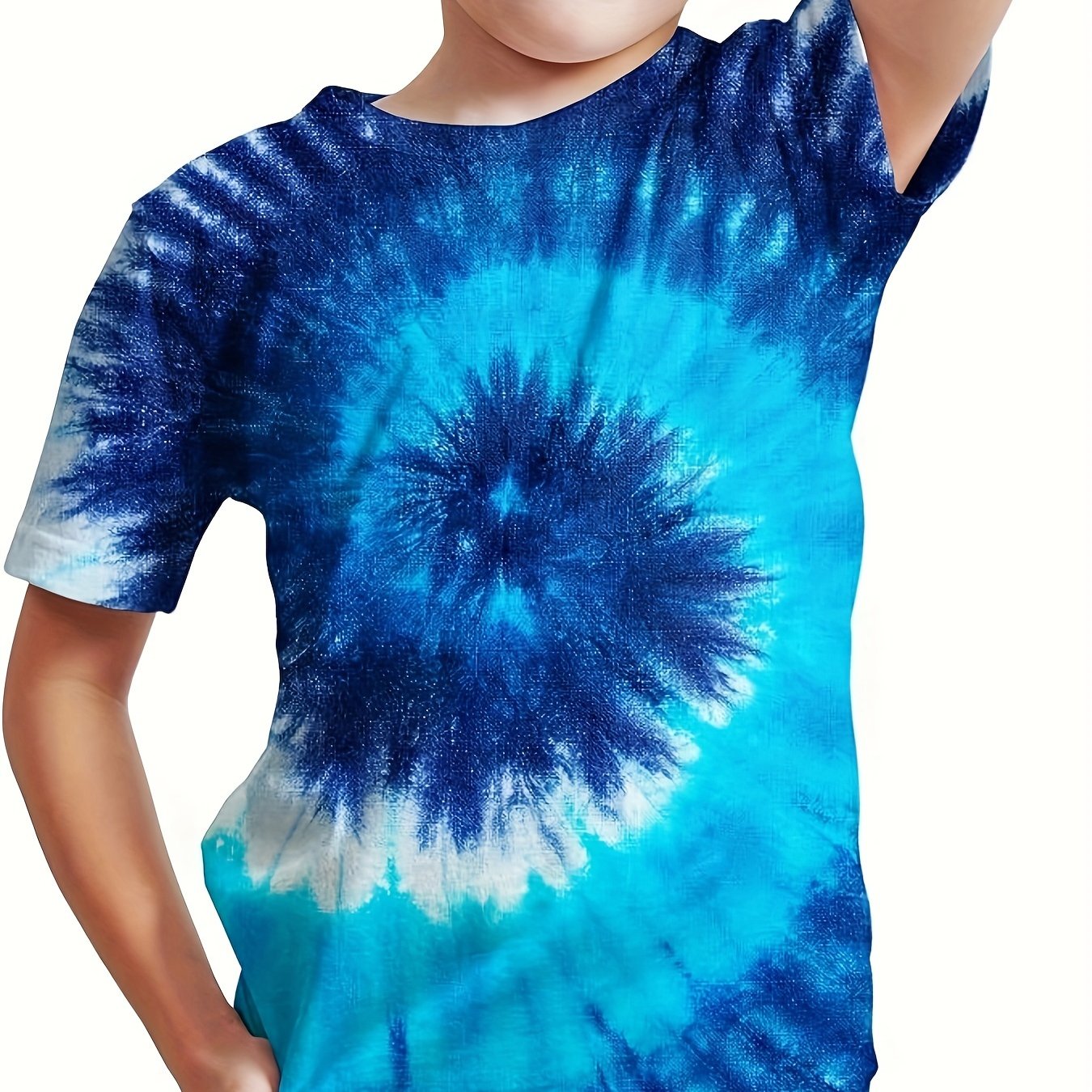 3D Pattern Graphic Crew Neck Short Sleeve T shirt for Girls