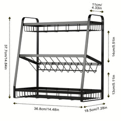 1pc Countertop Seasoning Storage Rack Home Kitchen Accessory